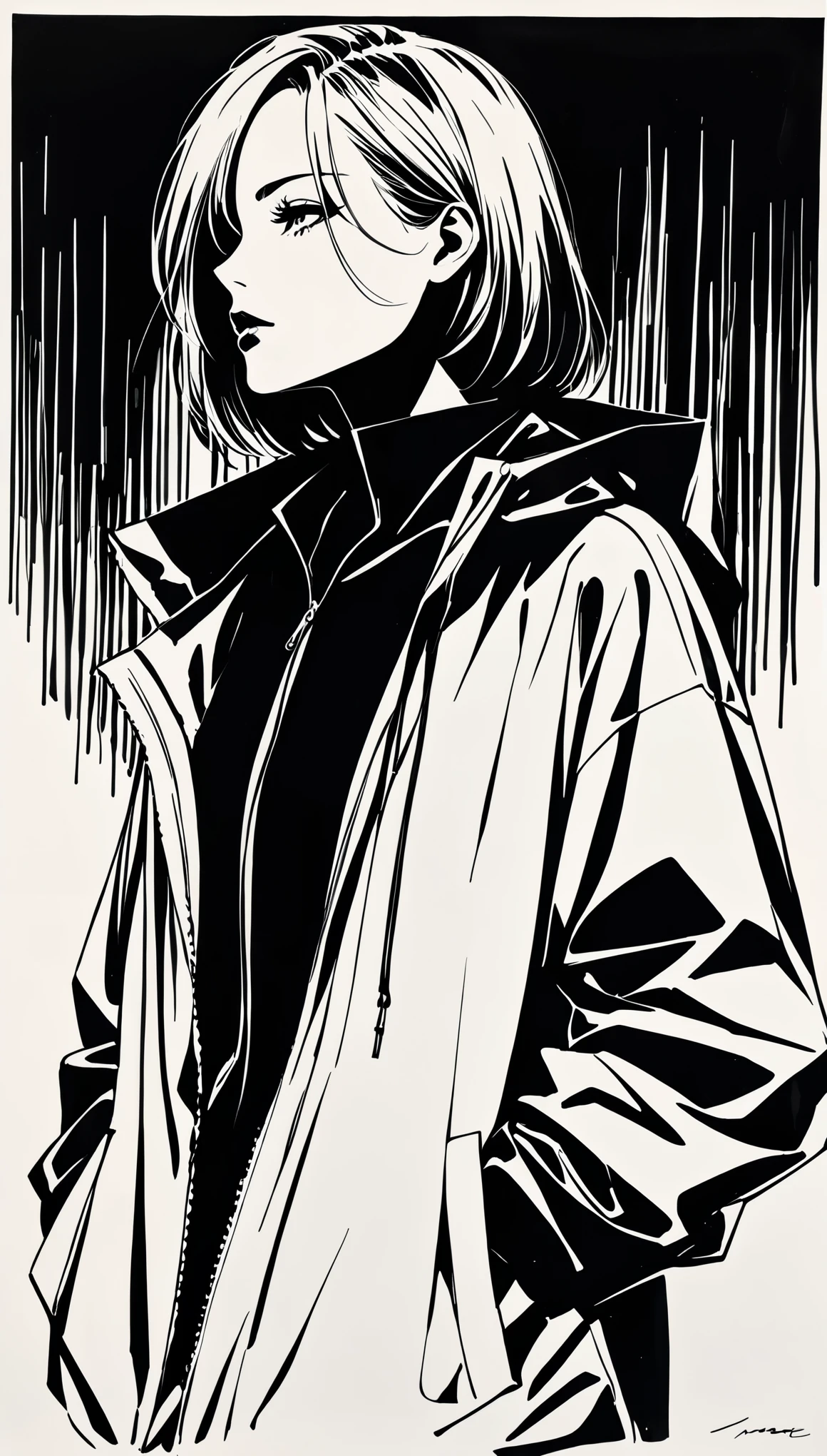 a woman in a gold and white jacket<lora:Soulful_Aesthetics_sdxl:1.0>