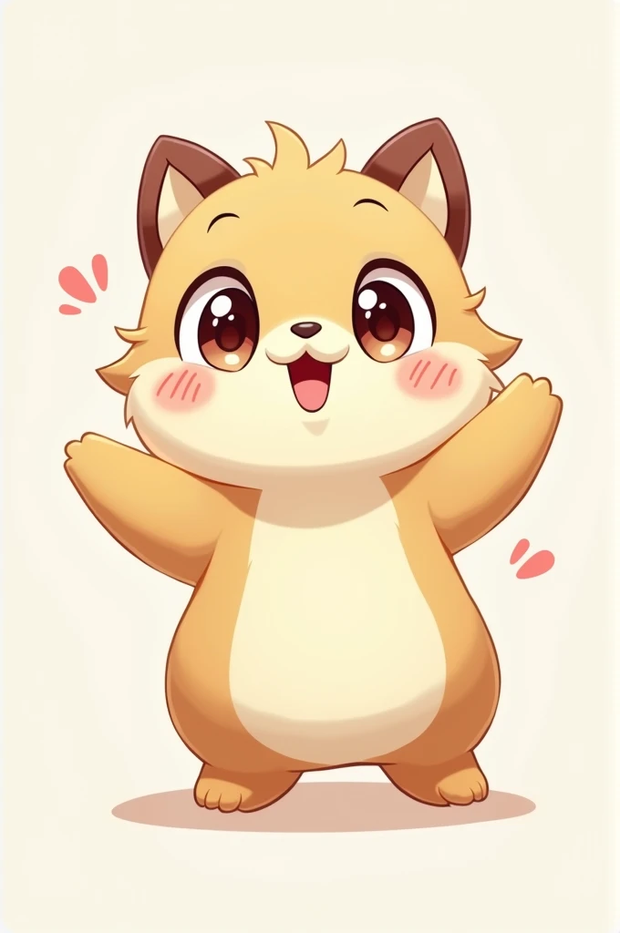 Furry makes a uwu face and stands on two legs.