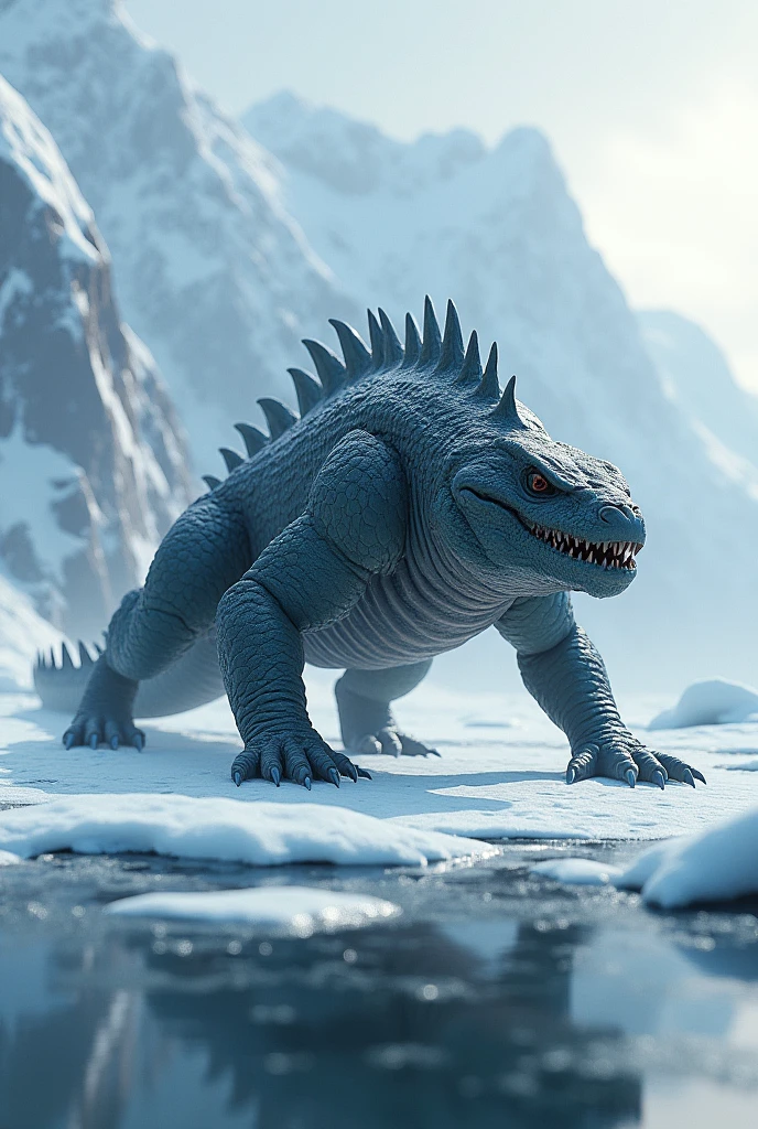 Aquatic quadruped monster on ice