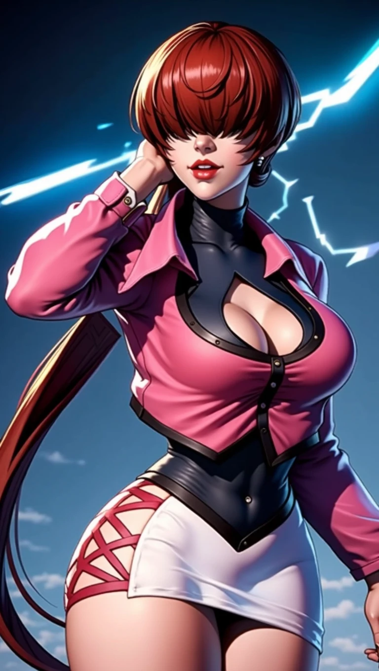 (at night), alone, in a video game scene a background of a beautiful city during the day raining, standing at attention, purple hair, lightning behind her, lightning coming out of her hand ((purple hair)), 1 girl, alone, 20 years old, young woman, perfect hands, beautiful and perfect fingers, long beautiful legs, perfect legs, beautiful body, beautiful nose, beautiful character design, perfect face, look at the viewer with a serious gesture and in a standing position attack (focusing on his face), closed mouth, Light_Smile, official art, extremely detailed CG unity 8k wallpaper, perfect lighting, bright and colorful front lighting, glowing skin (masterpiece: 1.0), (best_quality: 1.0), resolution ultra high, 4K, ultra detailed photography, 8K, HDR, high resolution, nonsense: 1.2, Kodak portra 400, film grain, blurred background, bokeh: 1.2, lens flare, (vibrant_color:1.2), professional photography, (beautiful_face : 1.5), (narrow waist),