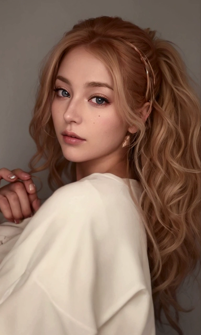 um close de uma mulher com um telefone celular na mão, Encaracolado blonde hair | d & d, acenou com a cabeça, Encaracolado copper colored hair, Retrato Sophie Mudd, Encaracolado, Encaracolado blond, with long Encaracolado hair, blonde Encaracolado hair, Encaracolado dirty blonde hair, long messy Encaracolado hair, blond Encaracolado hair, com cachos, messy Encaracolado hair, Encaracolado blonde hair