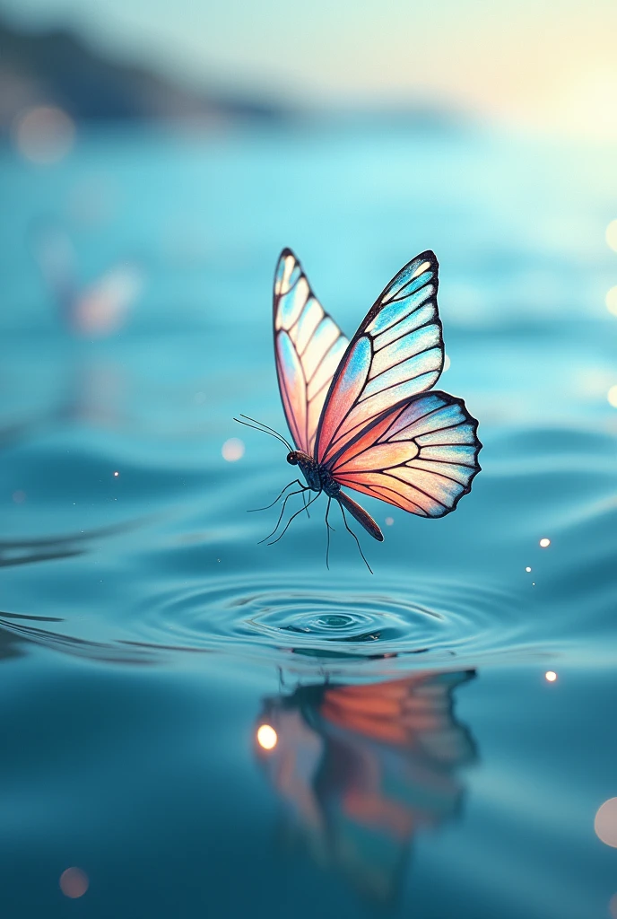 with the keywords "sea" and "butterfly" give me a photo idea.
