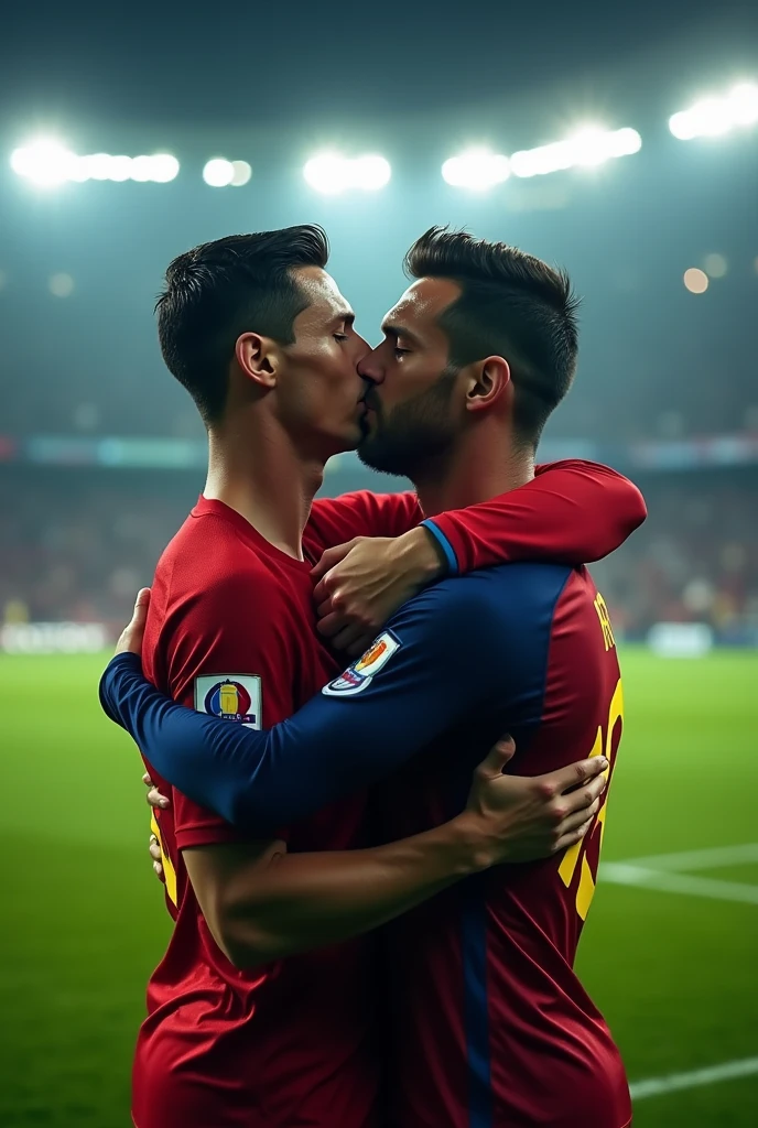 Imagine Cristiano Ronaldo kissing Messi