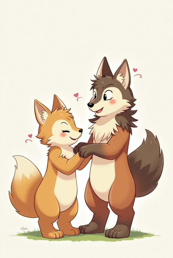 Fursona standing on two legs with fursona puro
