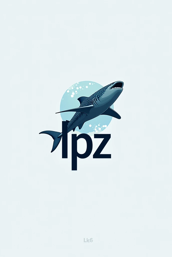 Generate a logo with the letters lpz and a whale shark 