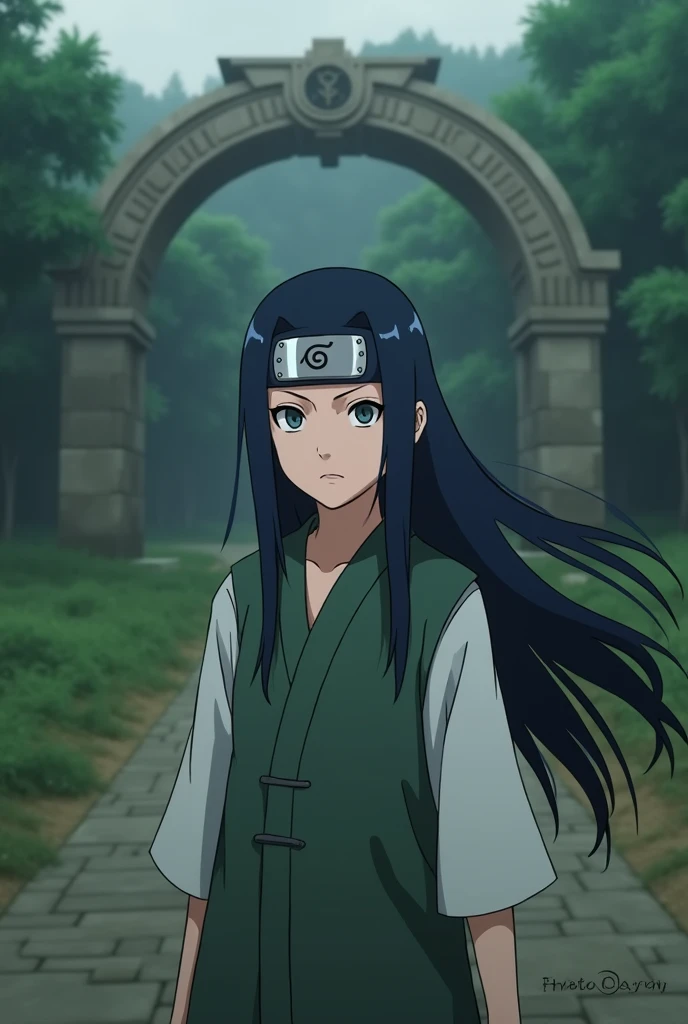 gerar imagem live action dark fantasy,hinata hyuga vida real 
 live action,actress Aoi Miyazaki white eyes real life,konoha,Roundabout by Hinata Hyuga,blue black hair,Bandana de Konoha,