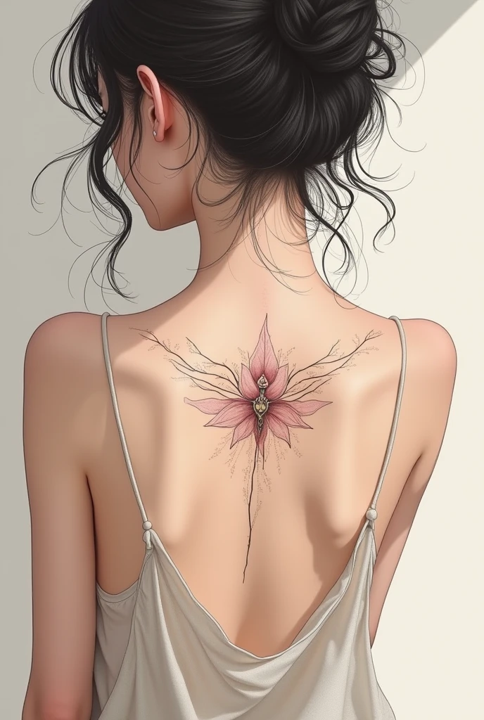 Feminine tattoo, thin line, simple revenge
