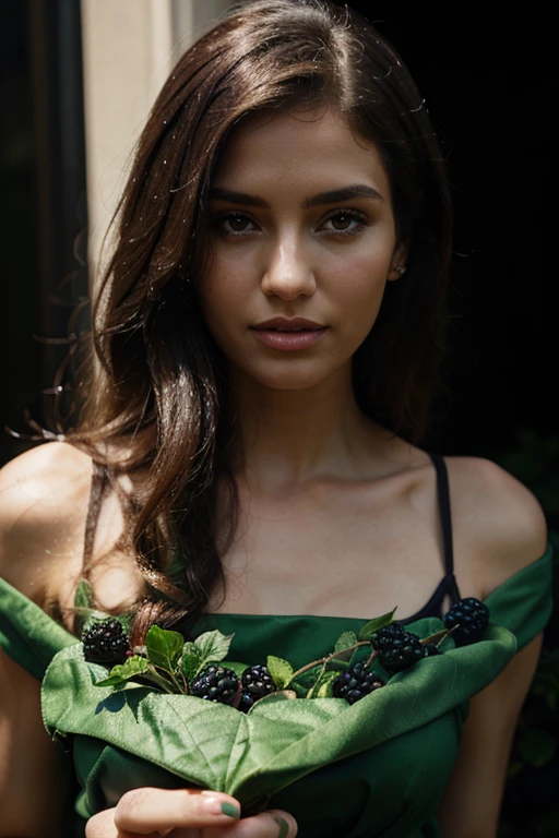 blackberries, strawberries and green diamonds