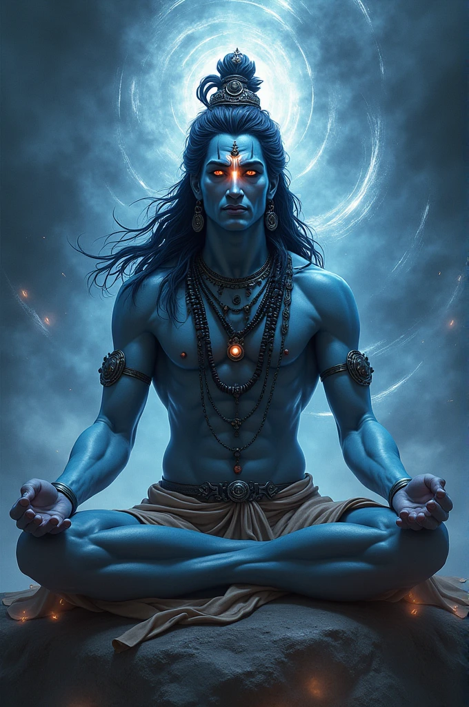 Lord Shiva with third eye burning