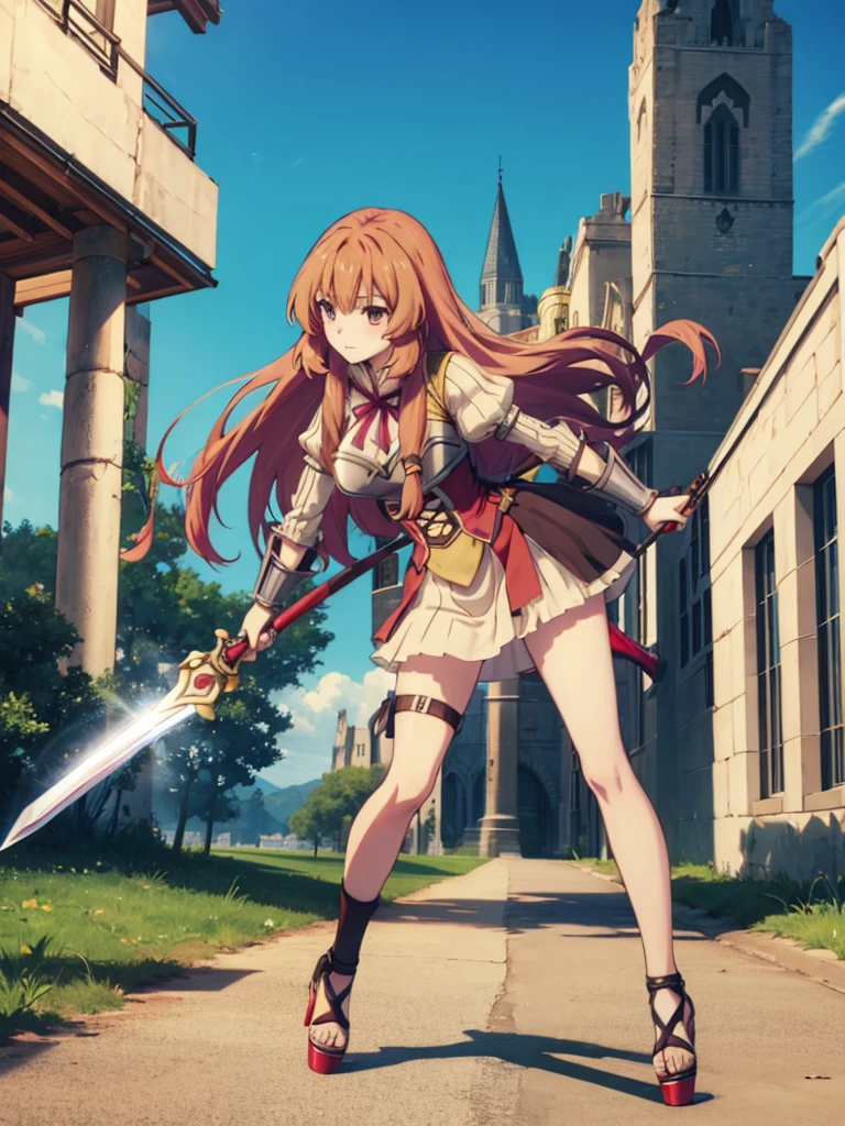 Raphtalia in sexy open toe platform high heels sword fighting