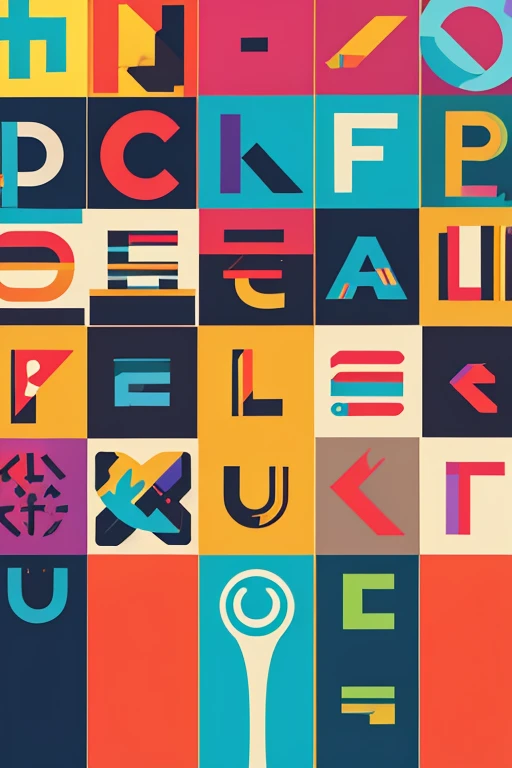 letter, Typography Poster, colorful, Gradation, pop, 大letter, Roundness, fun, Vibrancy, Bold, visual effects