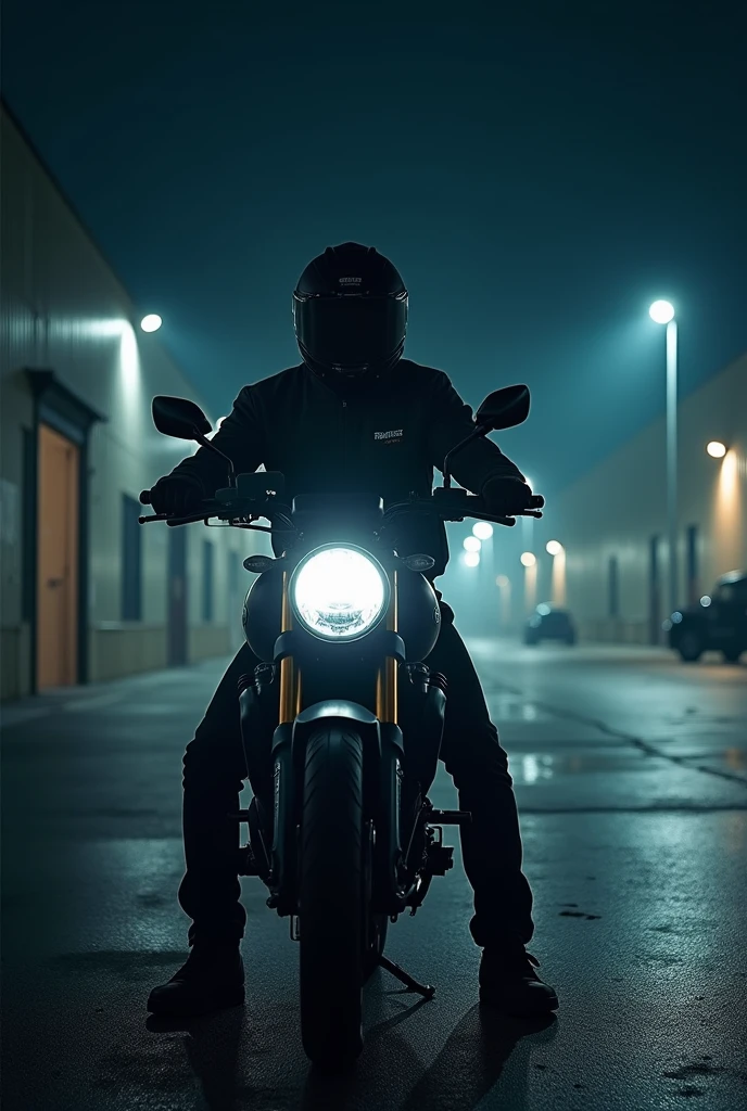 Tiger 800 at night leaving work cell phone photo