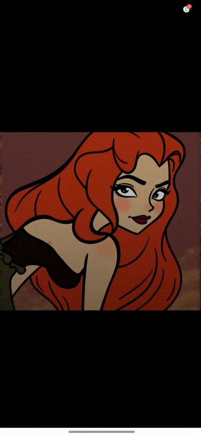 redhead woman + big, intense brown almond-shaped eyes + curly hair 3a and 3b + tight green dress + Brazilian