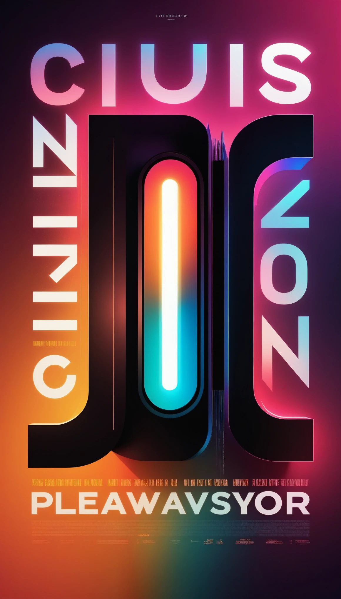 Ultra-detailed Typography Poster, movie-themed, cinematic fonts, dramatic and bold text, dynamic layout, vibrant colors, contrasting elements, creative title design, intricate details, depth, 3D text effects, smooth gradients, abstract film reel or camera elements, subtle textures, clean lines, minimalistic background, iconic quotes or taglines, motion blur effect, glowing elements, light and shadow play, atmospheric lighting, film noir aesthetic, engaging and inspiring, professional design, visually captivating, cinematic vibe, evokes emotion, modern graphic design trends, polished and striking finish.