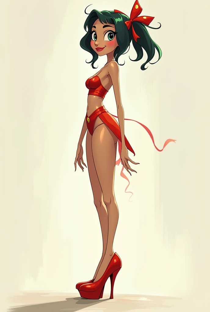 Animated character standing on heels