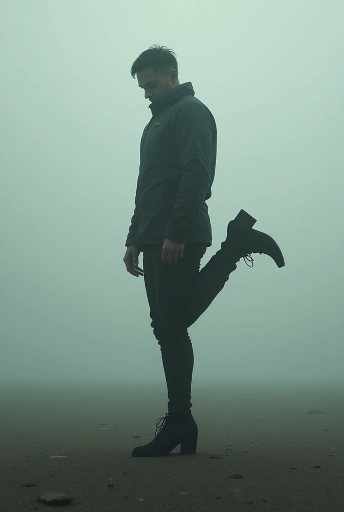 Character Man standing only on his heels
