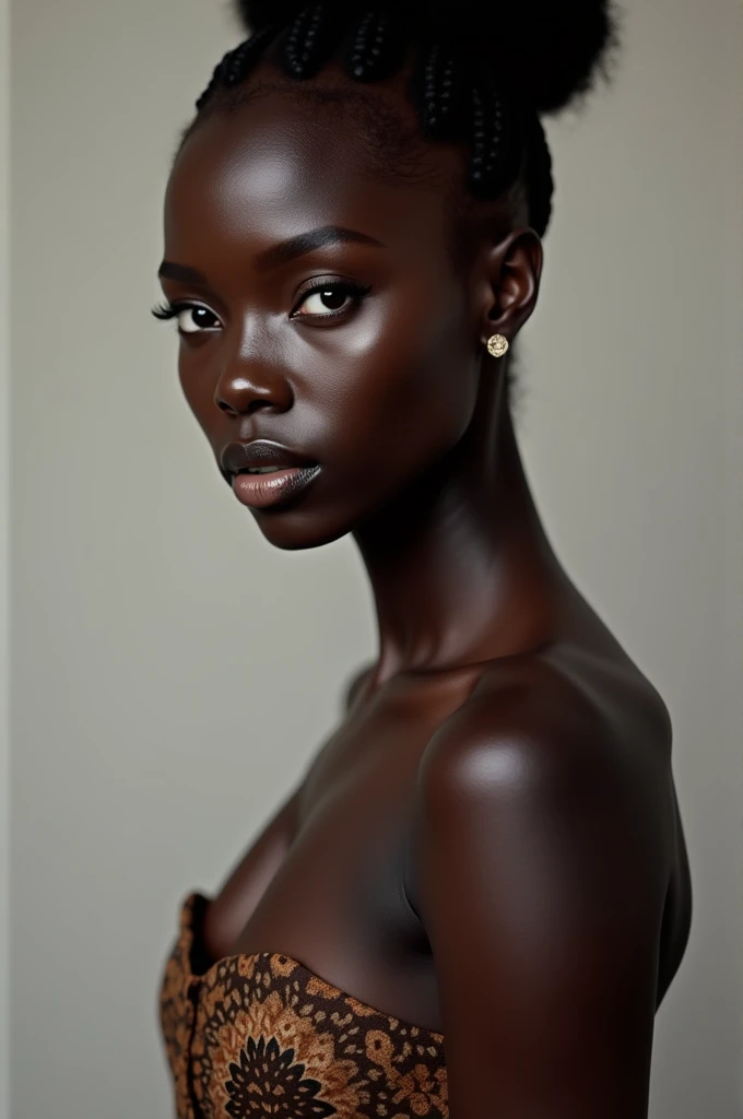 (photorealism:1.2), I want to make ,women ,naked ,small breast .black skin