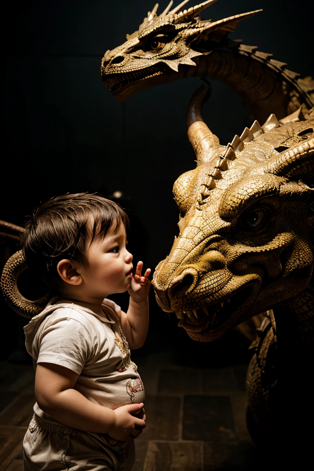 Dragon with human baby