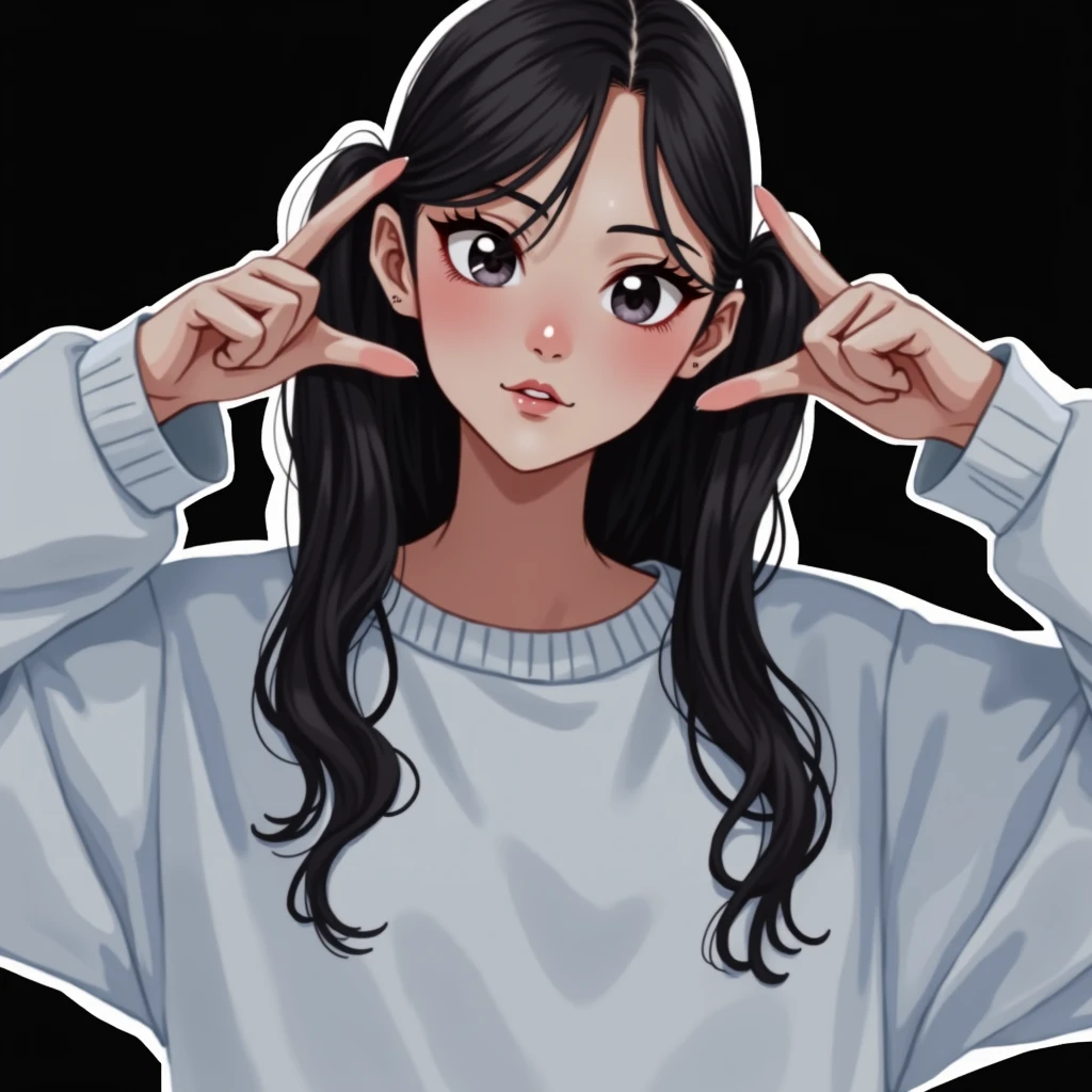 Focus on the face of a cute high school girl