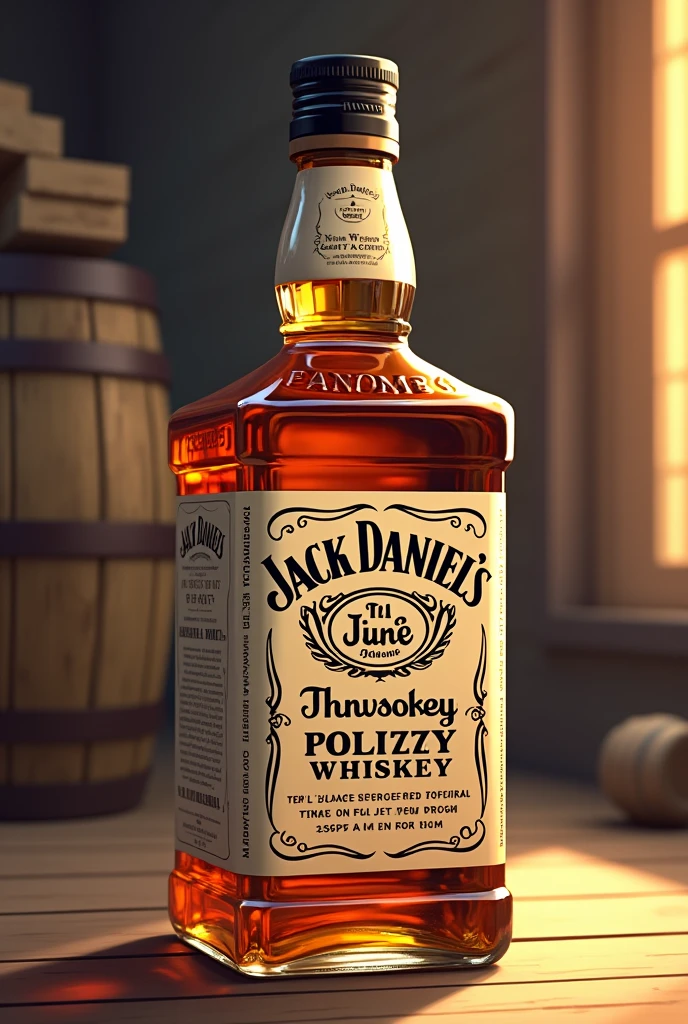 An anime style Jack Daniels bottle