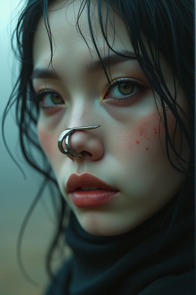 (Browsing Caution:-2), (Realistic, photo-Realistic :1.4), (Highest quality, masterpiece:1.2), RAW Photos, High resolution, Intricate details, Very detailed, Realistic and sharp details, Portraiture, (Front view:1.2 ), alone, Beautiful Japanese Woman, Beautiful woman, (Black Hair), (Short Bob Hair), Detailed face, Detailed eyes, Beautiful Eyes, Refined nose, Pale skin, Fine skin, (Nose hook, Chain strap), (Gemstone Choker), clavicle, shoulder, T-Shirts, skirt, dress、(whole body)、(Configuration from below)、(tattoo)、(Nipples)、(Are crying)、(tearsを流す)、(tears:1.2)、(Eyes that cried)、(tearsを流す)、(Crying face)、