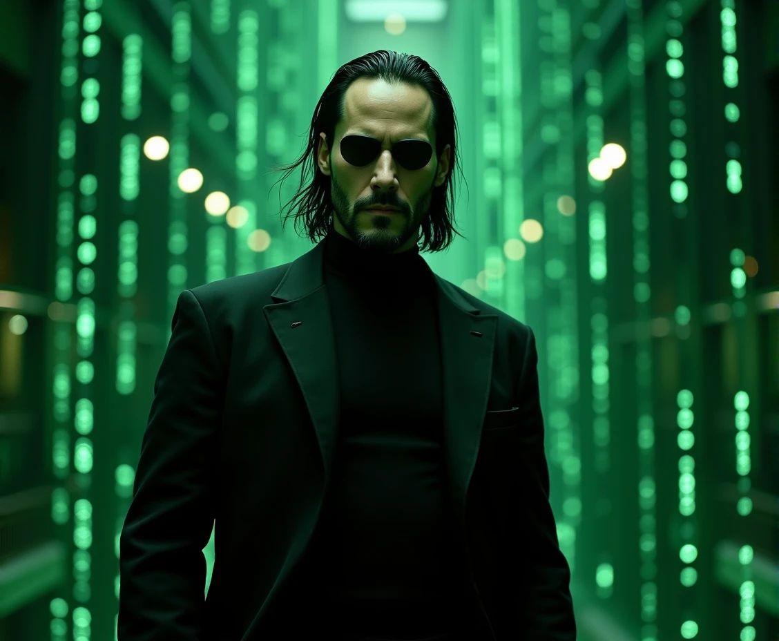 The Matrix,Keanu Levi,Movie Level,8k,Hyperrealism,Photography style,Movie special effects