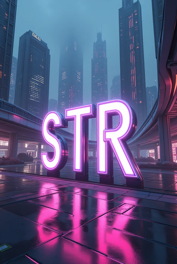 Futuristic background with the letters STR 