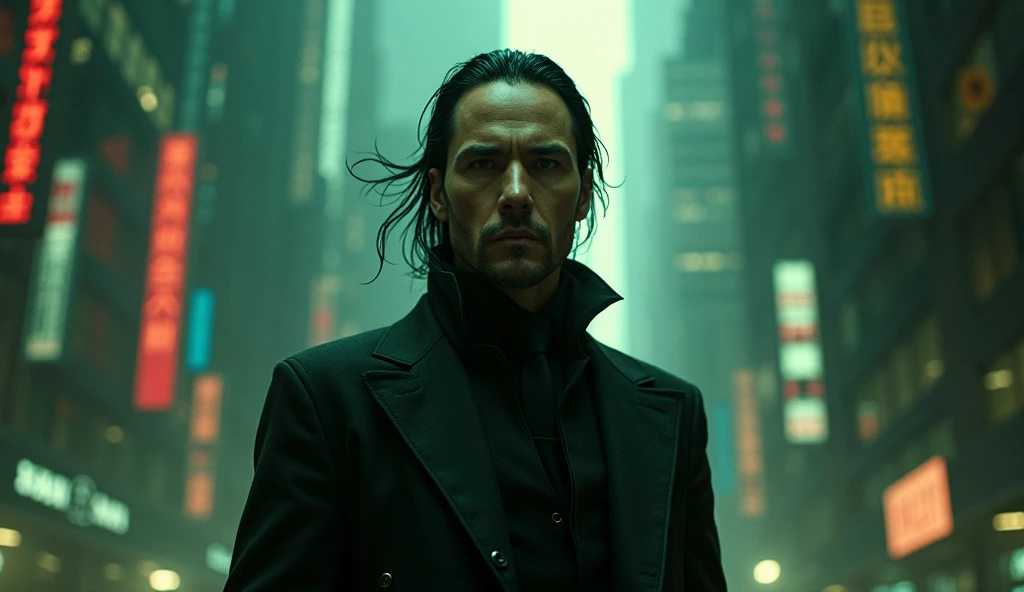 The Matrix,Keanu Levi,Movie Level,8k,Hyperrealism,Photography style,Movie special effects
