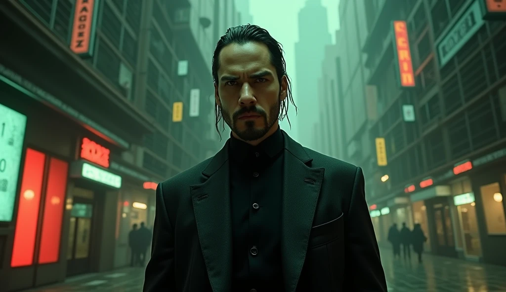 The Matrix,Keanu Levi,Movie Level,8k,Hyperrealism,Photography style,Movie special effects