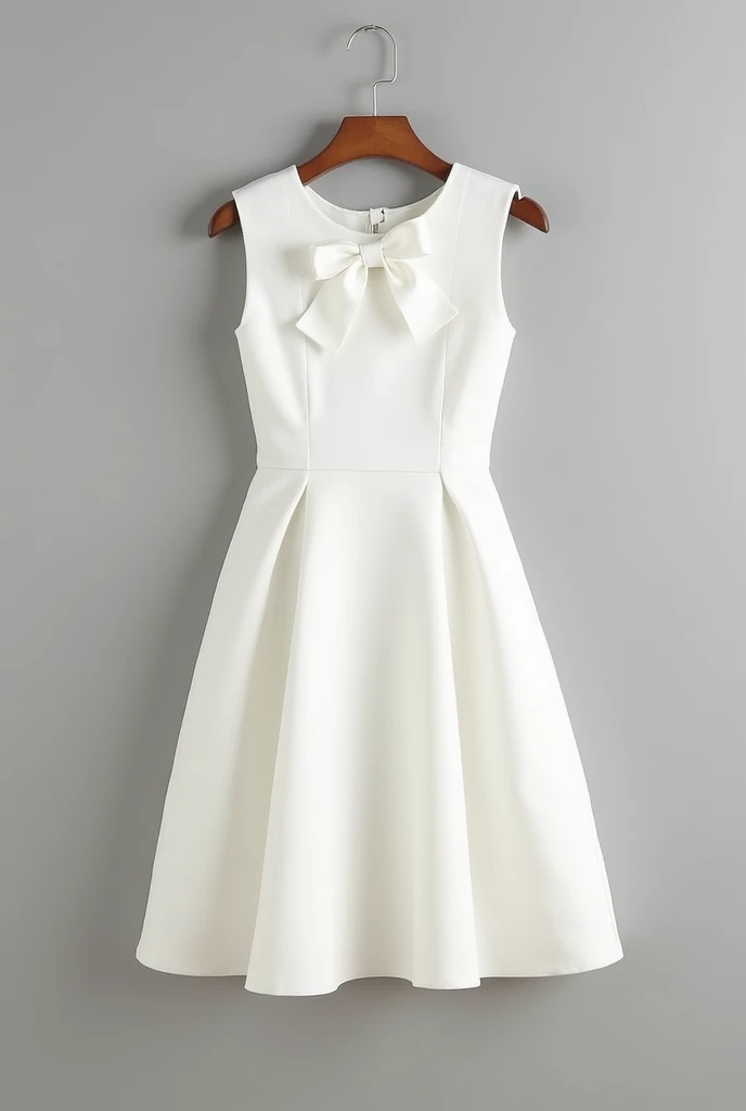 Mini dress white color and have bow