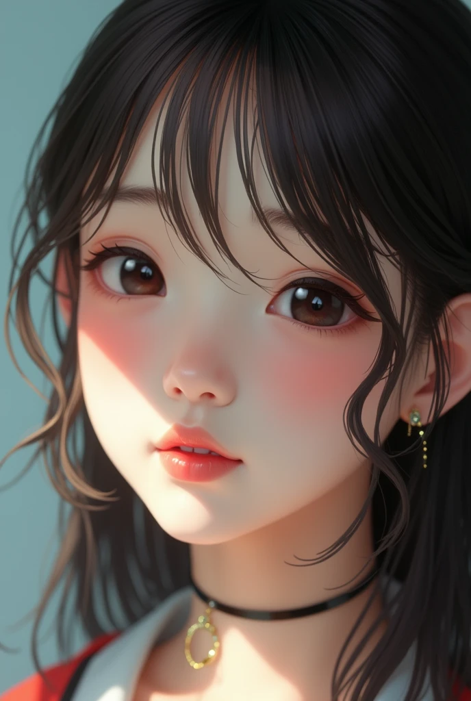 Realistic photos、Focus on the face of a cute high school girl