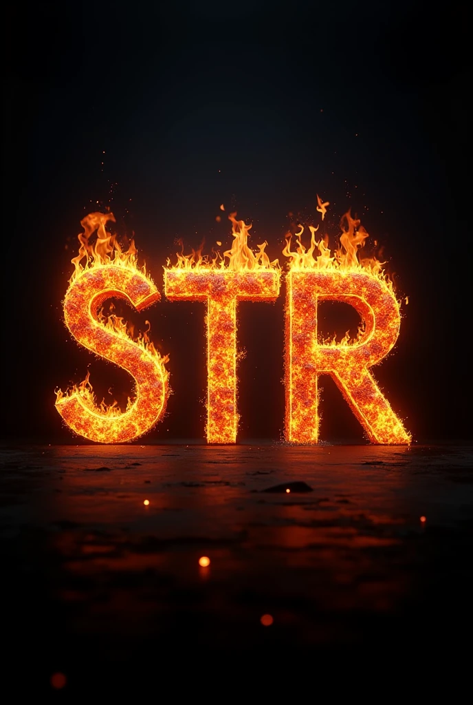 Black background with the fire letters STR