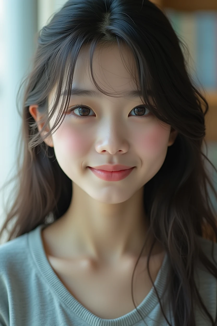 Realistic photos、Focus on the face of a cute high school girl