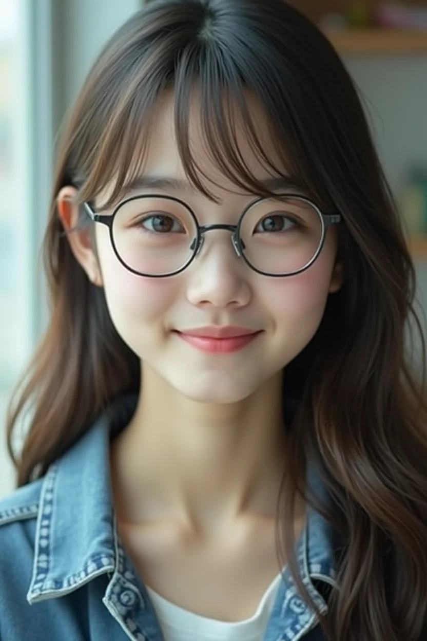 Realistic photos、Focus on the face of a cute high school girl