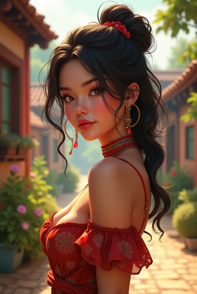 Generated a saxy hot Beautiful Village girl
