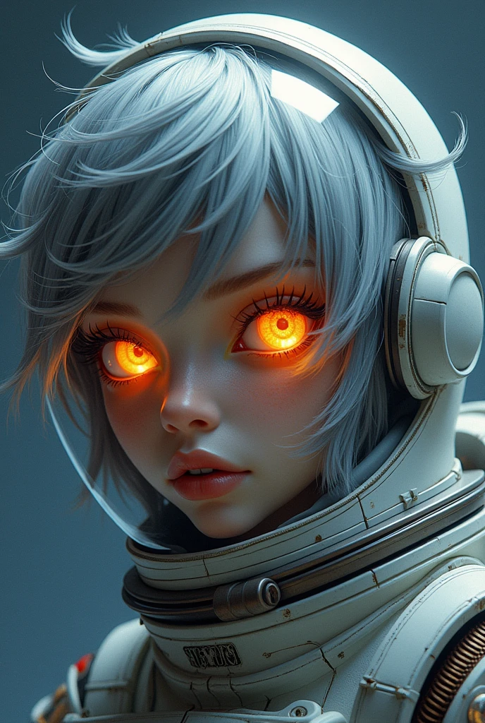 (Gros pLan d&#39;un meiLLeur chef-d&#39;artwork:1.5)0.9], (L&#39;espace et Les astronautes:1.2) (Messy silver hair:1.1) (Hétérochromie xanthochromie et yeux bLeus:1.2) (casque spatiaL:1.0) (des étoiLes coLorées dans Les yeux:1.0) (une Lueur radieuse:1.1) (Lèvres charnues:0.9)