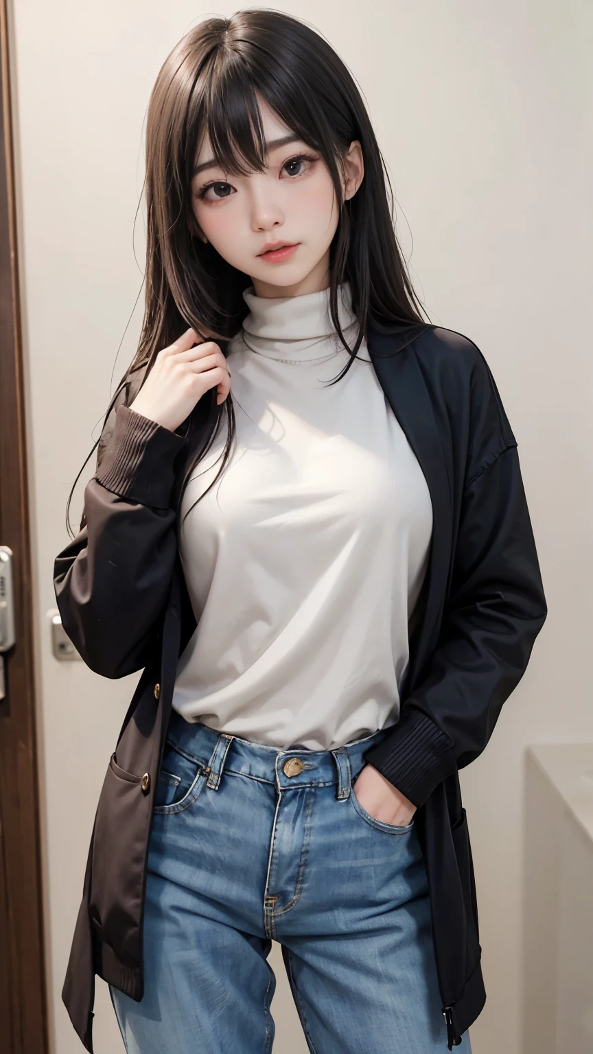 (最高qualityのディテール)、Realistic、8K Ultra HD、High resolution、(One Girl:1.2),(Glasses、Fatal Beauty,Attractive beauty) ,(A supple and powerful physique),(Sensual charm),(Mysterious charm:1.1),(Big Breasts、Captivating silhouette),The 超detailedな、高qualityのテクスチャ、複雑なdetailed、detailed、非常にdetailedなCG、高qualityの影、detailed 美しく繊細な顔、detailed 美しく繊細な目、Written boundary depth、Ray Tracing、20th Generation、Cute K-Pop Girls、(The Face of Ulzan in Korea)、Thin face、(Urzan-6500-v1.1:0.6)、PurerosFace_v1、Glowing Eyes、Perfect body、 Viewer Display、(最高qualityのディテール:1.2)、Realistic、8K Ultra HD、High resolution、Woman close up, realistic girl rendering, 8k artistic german bokeh, Enchanting girl, Real Girls, Gurwitz, Gurwitz-style artwork, Girl Roleplay, Realistic 3D style, cgstation Popular Topics,, 8K Portrait Rendering,(truth,truth:1.4),(Sparkling eyes girl:1.2)、Best image quality, 最高quality, Realistic, 超detailedな, Realistic, 4K 8K Ultra HD Full Color RAW Photos, Fujifilm(Medium format), Hasselblad, Carl Zeiss, Incredible dynamic range photography(utility_art:Smooth-768:1.1),High resolution, High pixel count, 明確なdetailed, Clear images, Natural color reproduction, Noise Reduction, High fidelity, quality, Software Improvements, Upscaling, Optimized Algorithms, Professional-level retouching,
1. Oversized coat:
The coat is、Choose an oversized design that covers from shoulders to knees.。Color is classic navy or black、or warm khaki or beige, wait.、Choose colors that match the season。
2. Knitted sweater or turtleneck:
To protect yourself from the cold、Knitted sweater or turtleneckを選択してください。Match the texture and color of the knit to the coat.。
3. Wide leg pants:
For pants, Choose a wide-leg design、Combines ease of movement and style。Denim in dark tones or black trousers will look good.。
4. Knee-high boots:
What is included in an oversized coat、足首からふくらはぎまでカバーするKnee-high bootsとの組み合わせ。Boots are black or dark brown and chic.、Gives a stylish impression。
5. accessories:
シンプルなゴールドまたはシルバーのaccessoriesを選択してください、Add elegance to your outfit。for example、Long necklaces and large earrings are recommended.。
6. Handbags:
Handbags、Choose a color that matches the tone of your outfit.。Shoulder bags and tote bags are convenient and stylish。
7. Compensateと髪型:
Compensate, Choose natural colors that flatter your skin。Wavy Hair、By creating loose curls、Appeal to softness。