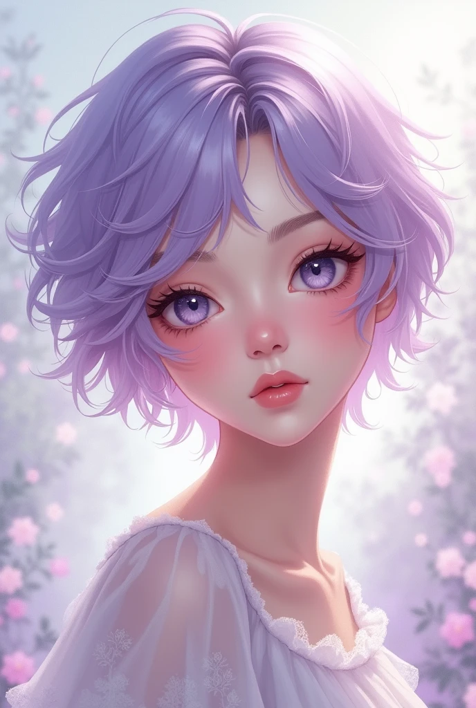 pastel lilac hair pixie cut 