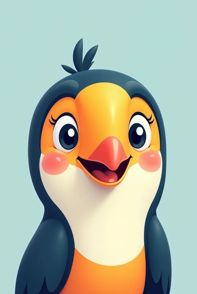 Create a minimalist profile picture of a cute toucan face to use on a Twitter news channel