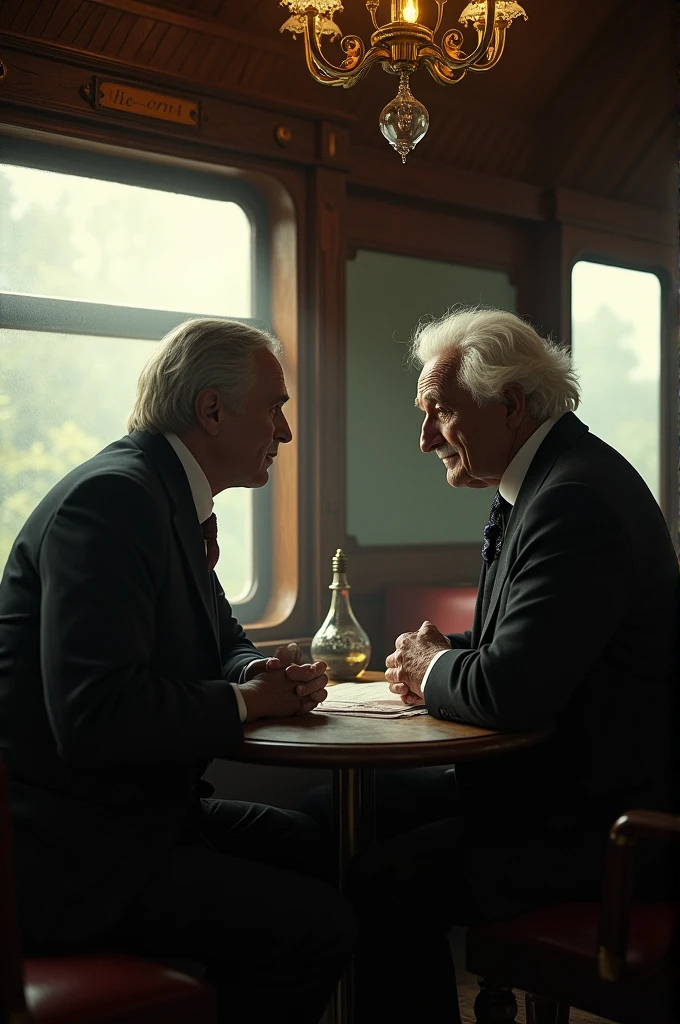 Thomas Alva Edison is talking with a stranger yrain