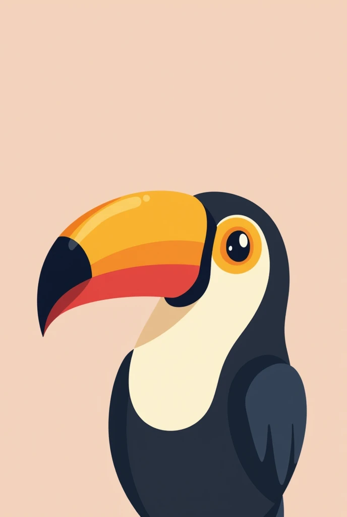 Create a minimalist profile picture of a cute toucan face to use on a Twitter news channel 