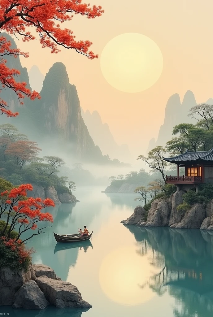 Imitation of the authentic ancient famous painting Along the River During the Qingming Festival