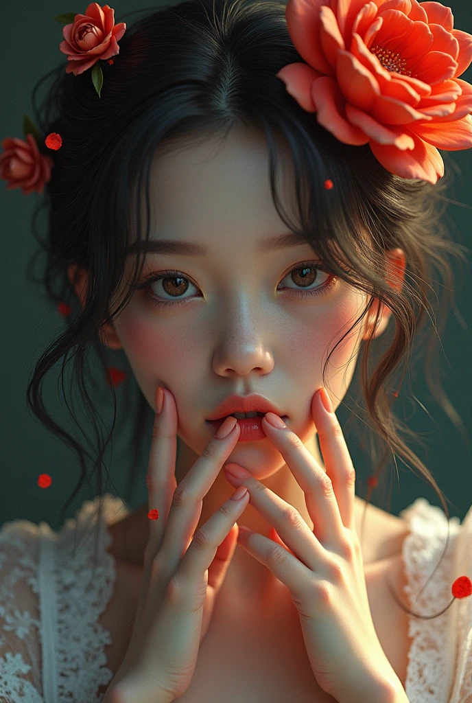 (masterpiece:1.2), (best quality:1.2), (very aesthetic:1.2), (absurdres:1.2), (detailed background),(detailed face:1.1), (perfect hands:1.1), (defined features:1.1), delicate beauty with extreme edge lighting, all rendered in a vibrant 8K style, fine art, surreal fantasy,