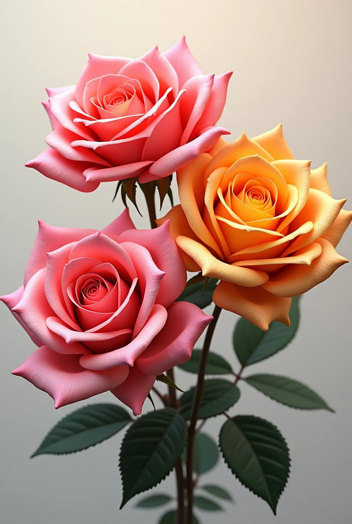 A red a white and a black rose