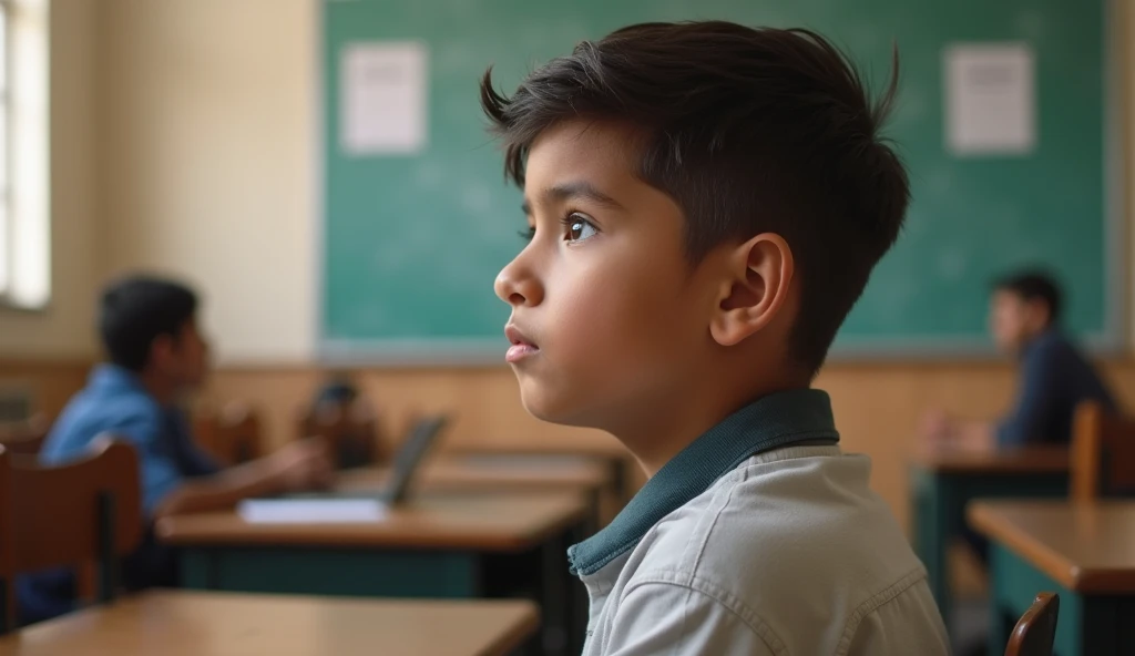 Indian 18 years boy in class room 