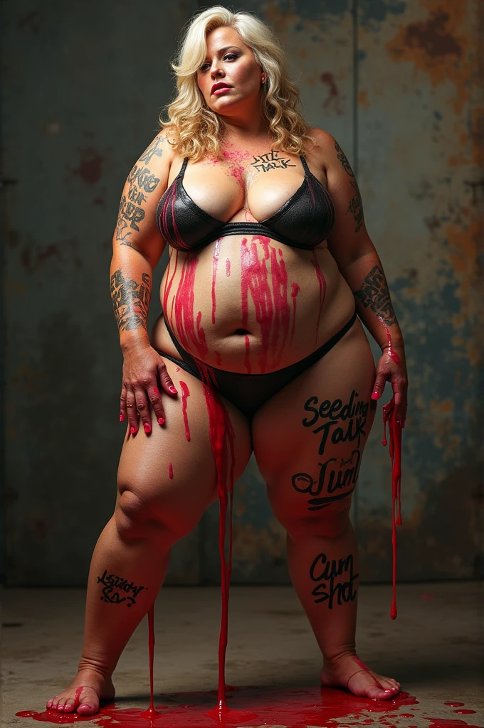 Mating Press,(love juice overflowing from the pussy:1.2).sex slave_tattoo,oily fat wrestler,cum shot,Dirty talk、graffiti、Seeding Press,Dirty talk graffiti on body、Seeding Press,50 years old,(masterpiece, best quality:1.2), 1girl, solo,standing_split,Big Tit,Mature Woman、Big Butt,Armpit Hair、
,muscular、busty,hentai
