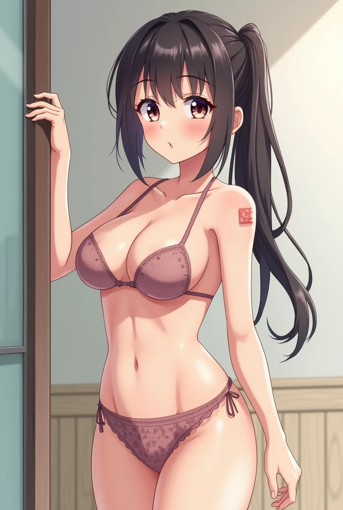 anime girl completely naked and without underwear