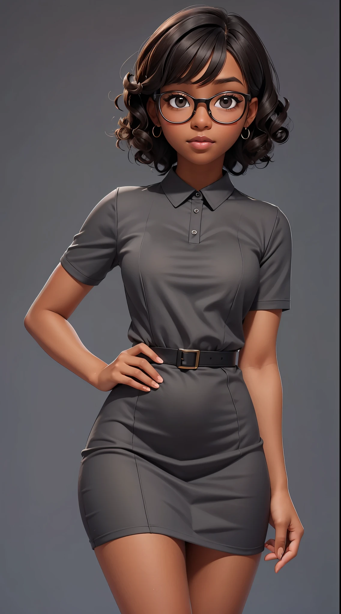 jovem negra bonita, ((vestindo terno feminino))
