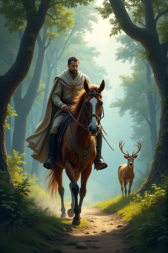 The king of that city went far away while hunting a deer