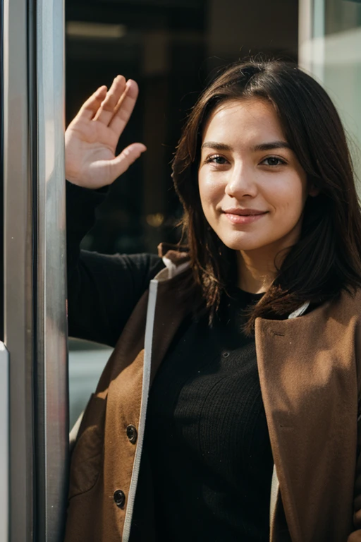 a person waving 